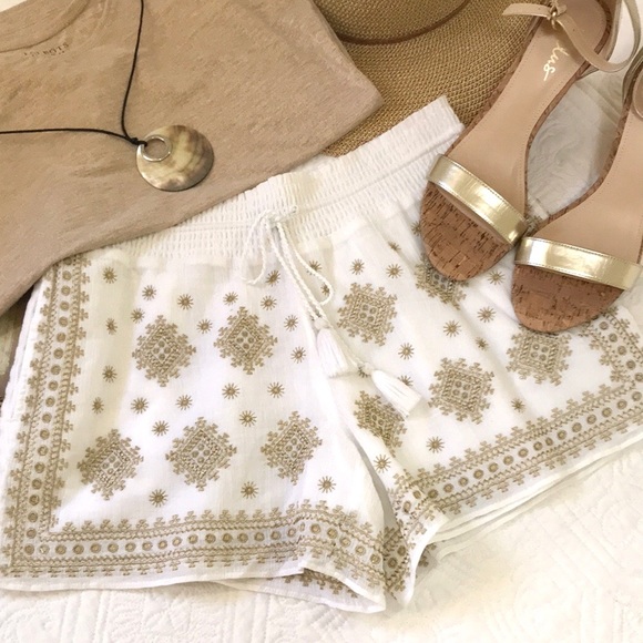 J. Crew Gold Embroidered Shorts - Picture 3 of 15